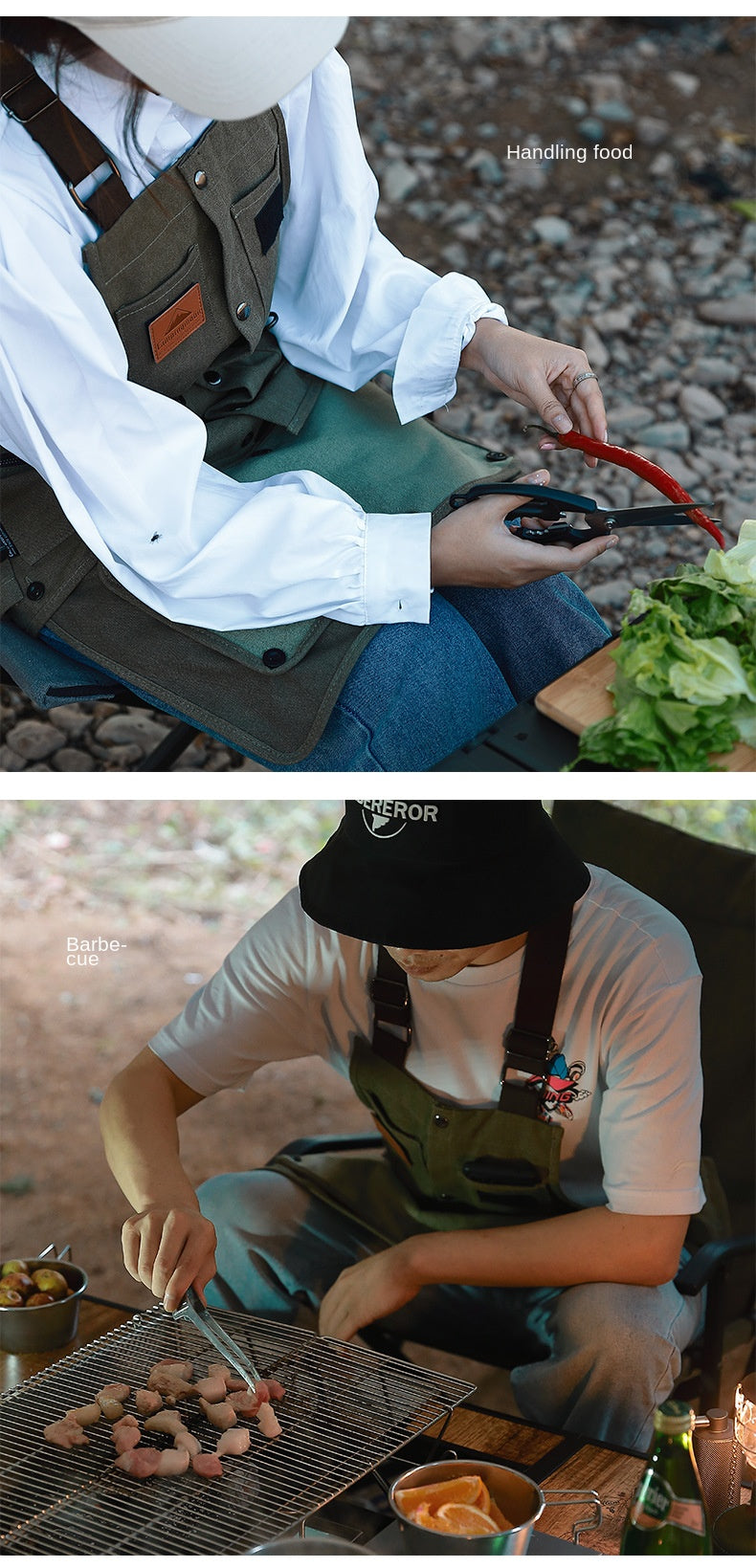 Campingmoon Q1 Outdoor Camping Vest Portable Multifunctional Detachable Apron With Pockets Work Clothes Overalls Tools Equipment Storage Canvas