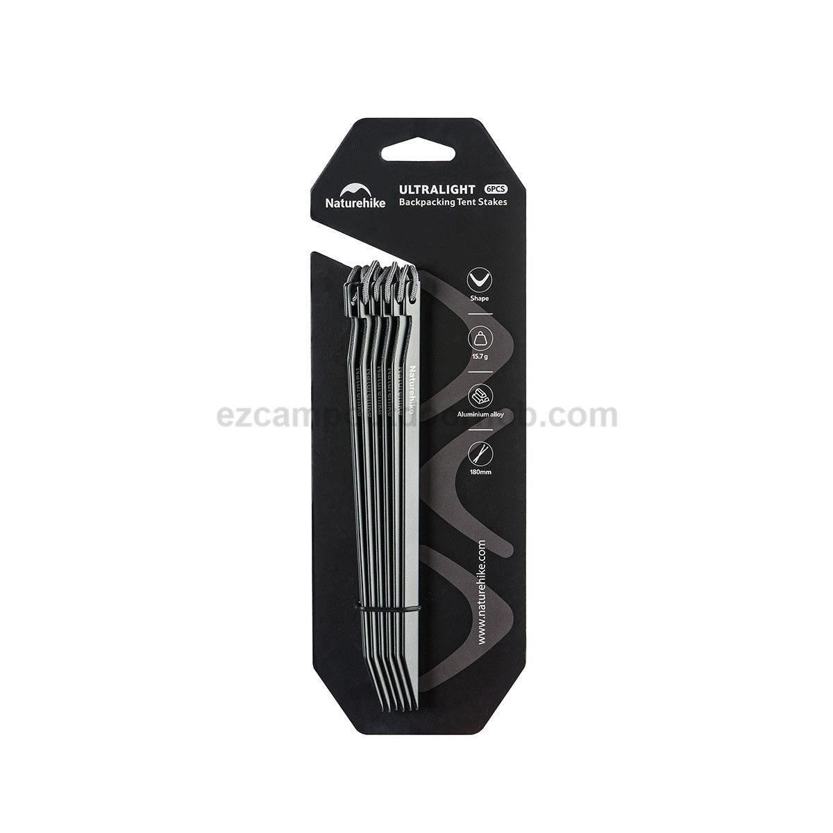 Naturehike 6Pcs Tent Stakes Pegs Portable Aluminum Alloy Camping Tent Stakes Shelter Nail Durable Impact Resistant Outdoor Camping Hiking Accessories