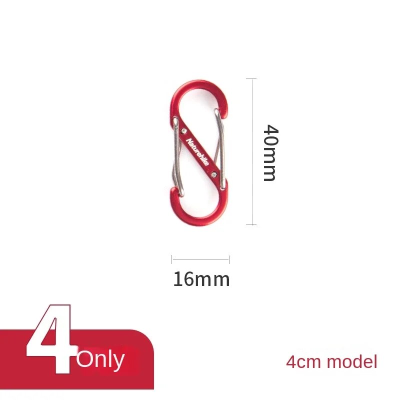 Naturehike S-Type Dual Aluminum Alloy Carabiner Buckle Small Medium Large 4CM 5CM 9CM S Type Hanging Double Utility Strap Keychain Holder Heavy Duty Hook Nature Hike Key Chain