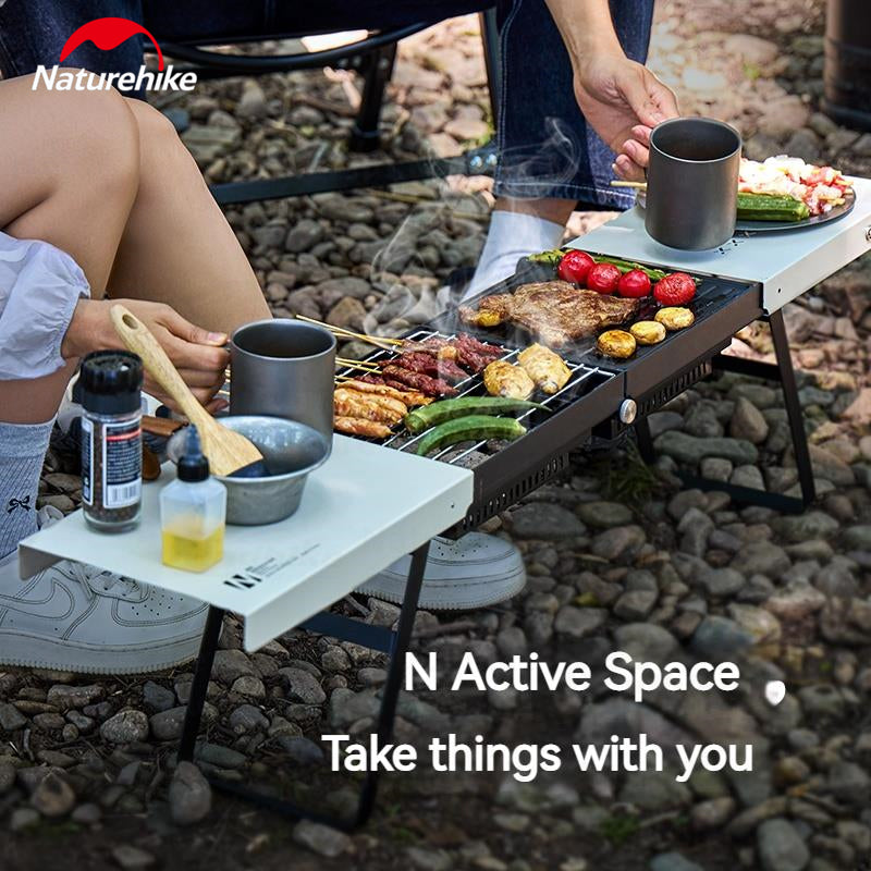 Naturehike Folding Barbecue Table Grill Box Portable Lightweight Multifunctional Foldable Black White BBQ Grill Rack Stove Table Supply Camping