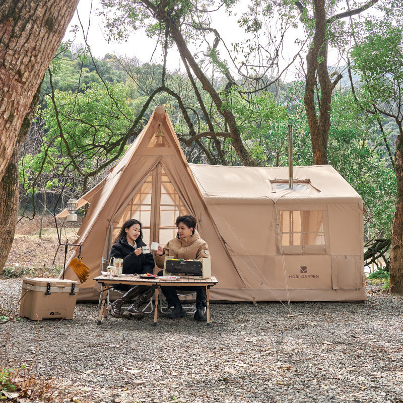 Mobi Garden CLOUD VILLA 12.6 Air Inflatable Tent Luxury Glamping Large 12.6m² PVC Air Poles 1 Bedroom 1 Living room for 6-8 Persons Waterproof
