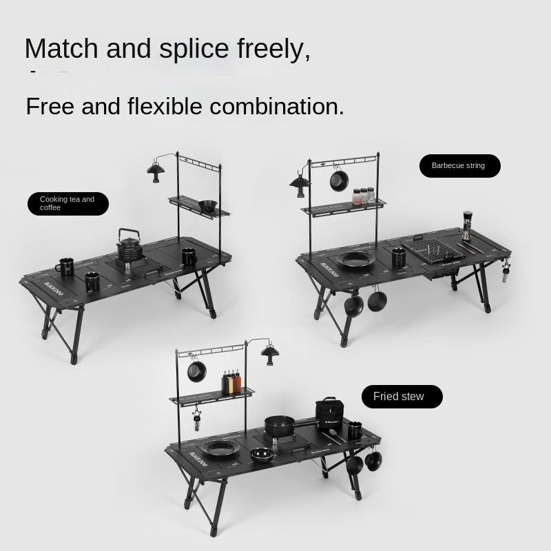 Blackdog MOVES Modular IGT Tactical Table Portable Black Folding Large Integrated Grill Table Up To 4.5 Units Of IGT Space Camping Kitchen BBQ Stove Table