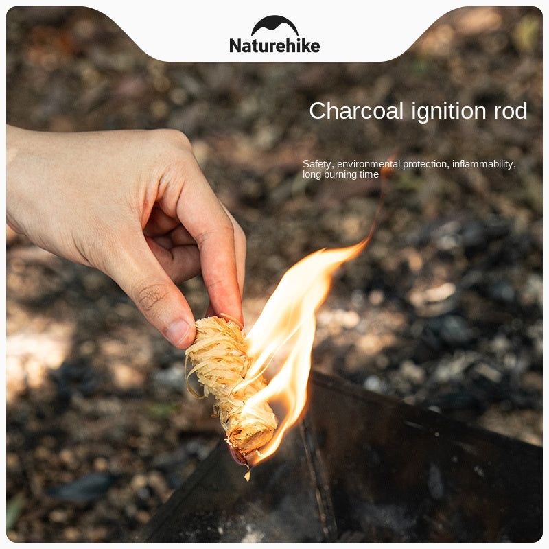 Naturehike Fire Starter Wood Shavings Bundle Box Kindling Rod Stick Easy Charcoal Ignition up to Long 10mins Burning Time BBQ Flame Starting Tool Kit