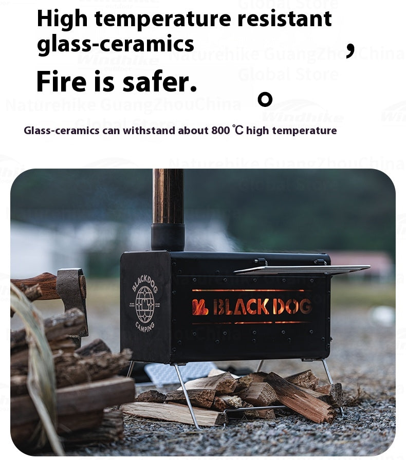 Blackdog FIRE SHADOW Wood Stove Portable Lightweight Wood-Burning Furnace Folding Burner Patio Fireplace 430 Stainless Steel Outdoor Camping Tent