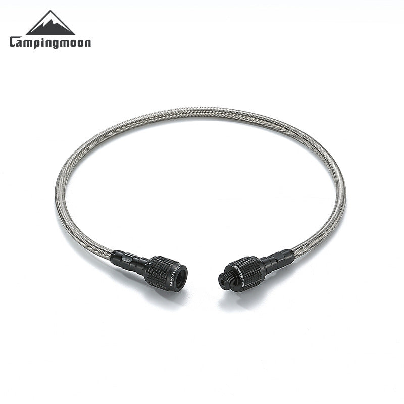 Campingmoon Butane Extension Pipe Black Screw Type Adapter Connector Tube Adaptor Canister Tank 50cm 100cm Hose Male Female For Outdoor Camping Fuel Gas