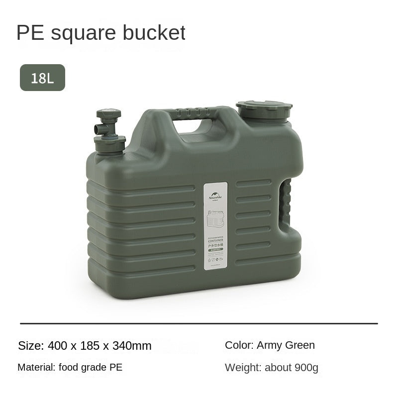 Naturehike Portable Water Bucket Outdoor PE Food Grade Plastic Liquid Bottle Container With Faucet Drinking Water Storage Tank Camping Hiking Beach Picnic Travel Heavy Duty Original Nature Hike