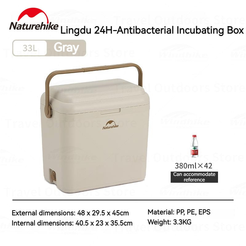 Naturehike 24H Anti-Bacterial Outdoor Cooler Box 9L 13L 24L 33L Cold up to 24H EPS Insulation Food Drink Ice Storage Container Chest Camping Picnic