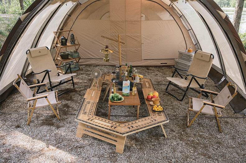 Naturehike Modular Hexagonal Table Portable Multipupose Splicing Table DIY Multi-layer Board Double-Deck Extended Desk Camping BBQ Picnic Barbecue