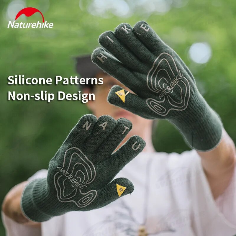Naturehike Aramid Pattern Flame Retardant Gloves Outdoor Oven Glove Portable Ultralight Thickened Heat-Resistant Non-Slip Fabric Work Gloves Camping
