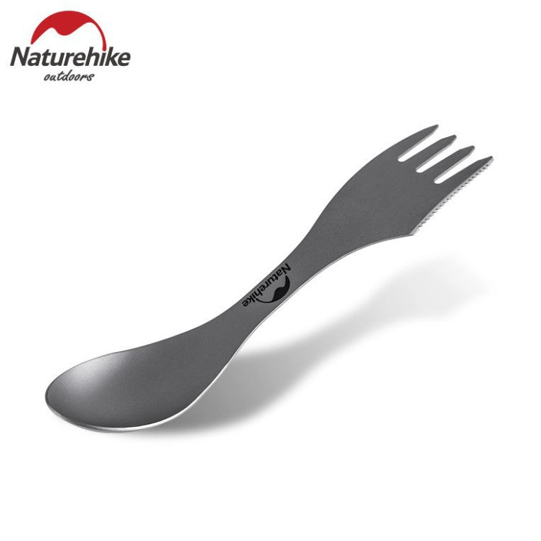 Naturehike Ultralight Titanium Tableware Set Portable Ultralight Spoon Fork Knife 3 in 1 or Piece Set Pack Camping Hiking Outdoor Picnic Beach Travel Dinnerware Heavy Duty Original Nature Hike