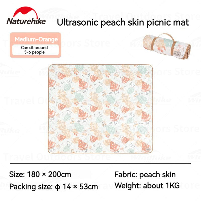 Naturehike Ultrasonic Peach Skin Picnic Mat Portable Large Area Picnic Mattress Waterproof Park Outing Mat Outdoor Spring Summer Camping Mat
