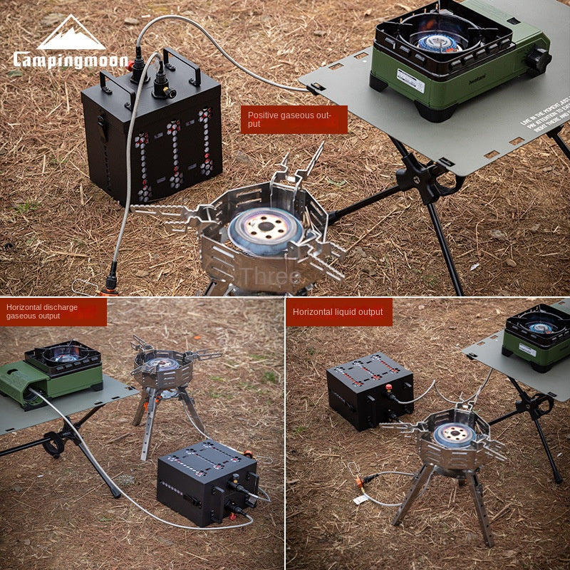 Campingmoon 6 Canister Storage Bunker Multi-Mode Output Butane Fuel Storage Tank Case Long Range Outdoor Kitchen Cooking Standard Nozzle Type Canister