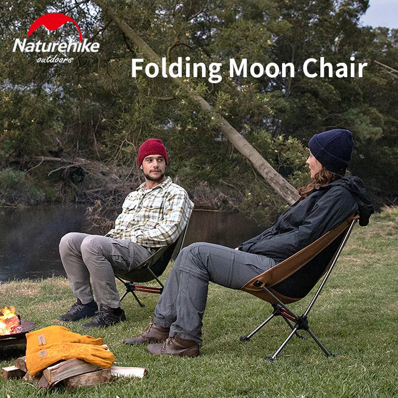Naturehike STELLALUNA L01 L02 Small Large Portable Outdoor Camping Ultralight Folding Moon Chair 120kg Max Load Aluminum Alloy Hiking Travel Foldable