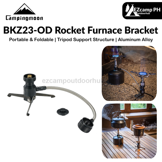 Campingmoon BKZ23-OD Rocket Furnace Bracket Foldable Stove Lamp Tripod Bracket Extension Tube Hose Alpine Butane Screw Threaded Type Flat Gas Tank Adapter