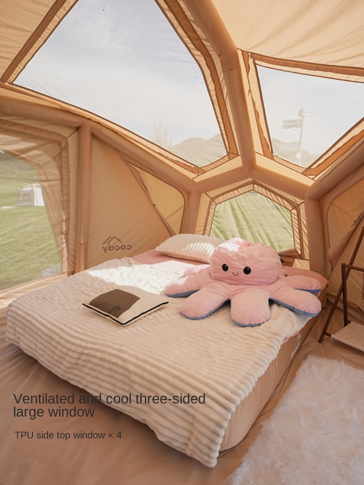 Coody BESTONA AIR Premium Dome Shell Spherical Large Space Air Inflatable Tent Heightened Enlarged All Season Tent Black Beige Army Green