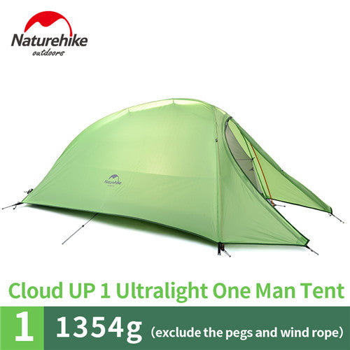 Naturehike Cloud Up Series 1 2 3 Person Portable Ultralight Weight Outdoor Camping Hiking Cycling Waterproof 3 Season Camp Tent in 210T 20D Upgraded