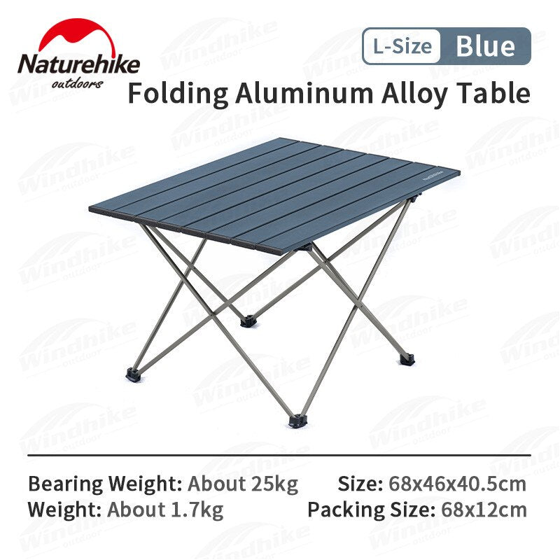 Naturehike FT08 Ultralight Camping Table Portable Folding Outdoor Aluminum Mini Small Large Foldable Camp Heavy Duty Hiking Backpacking Table
