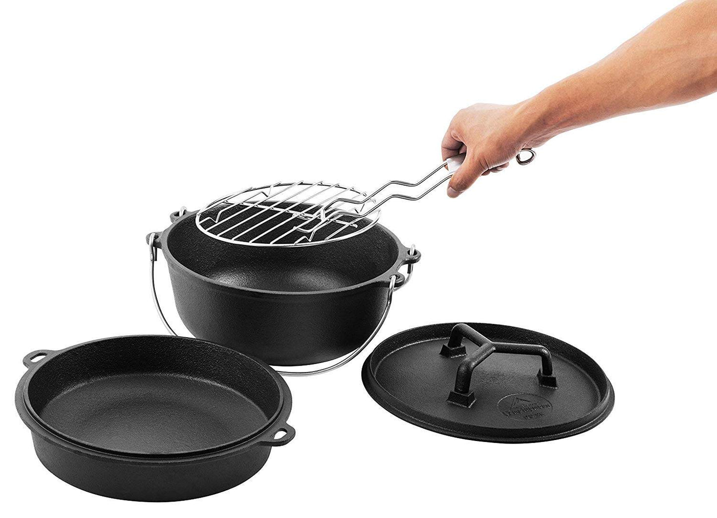 CAMPINGMOON S200 Portable Stainless Steel BBQ Grill Grate Lifter Rust Resistant Barbecue Oudoor Cooking Grid Lifter Gripper Special Pick Grill Clip