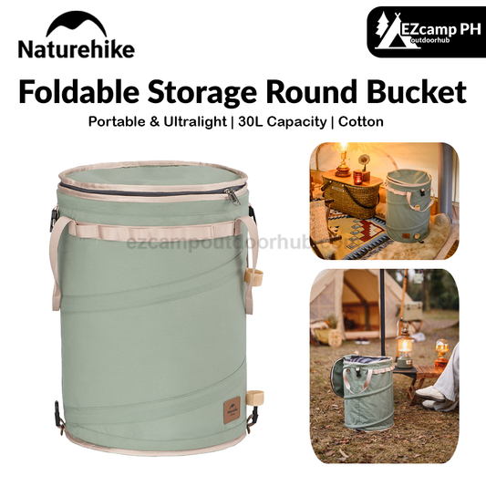 Naturehike Foldable Storage Round Bucket Portable Ultralight Folding 30L Capacity Barrel Clothes Bag Sundry Storage Box Cotton Bag 720g Camping Outdoor