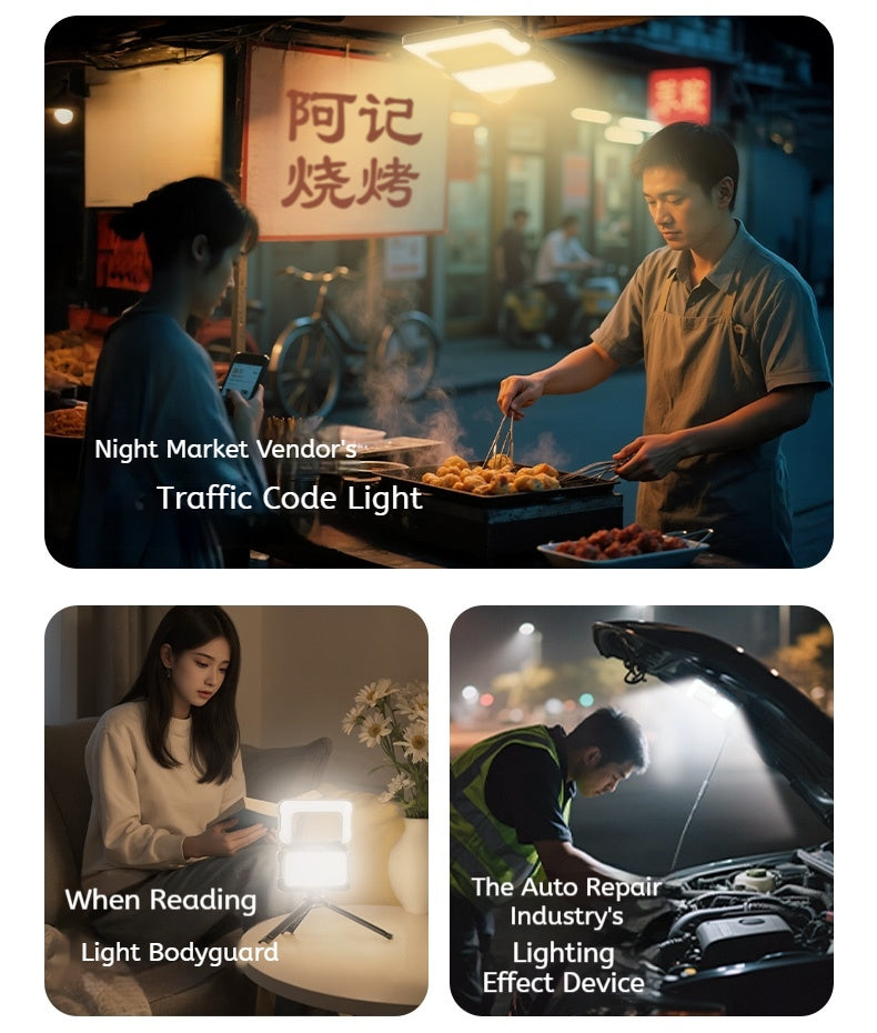 BLACKDOG DARK SOAR Double Sided LED Light Portable Foldable Multipurpose LED Light Folding Dual Light Source Stepless Dimming 5 Adjustable Light Modes High Brightness & Long Battery Life Shaoying