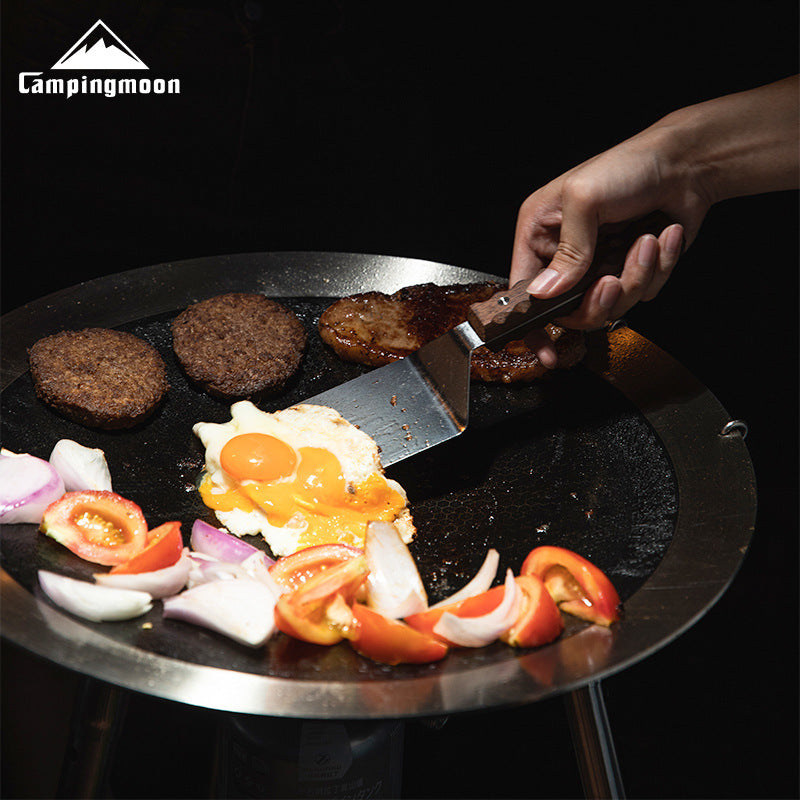 Campingmoon MS-29 Multifunctional Steak Shovel Outdoor Portable Ultralight Multipurpose Cooking Spatula Stainless Steel Solid Wood Handle Utensil