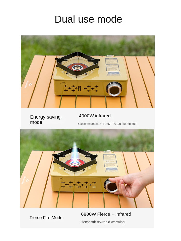 Mountainhiker STARLIGHT Infrared Butane Canister Stove Magnetic Nozzle Type Cassette Fuel LPG Compatible High Fire Power Up To 6.8Kw Outdoor Burner With Case