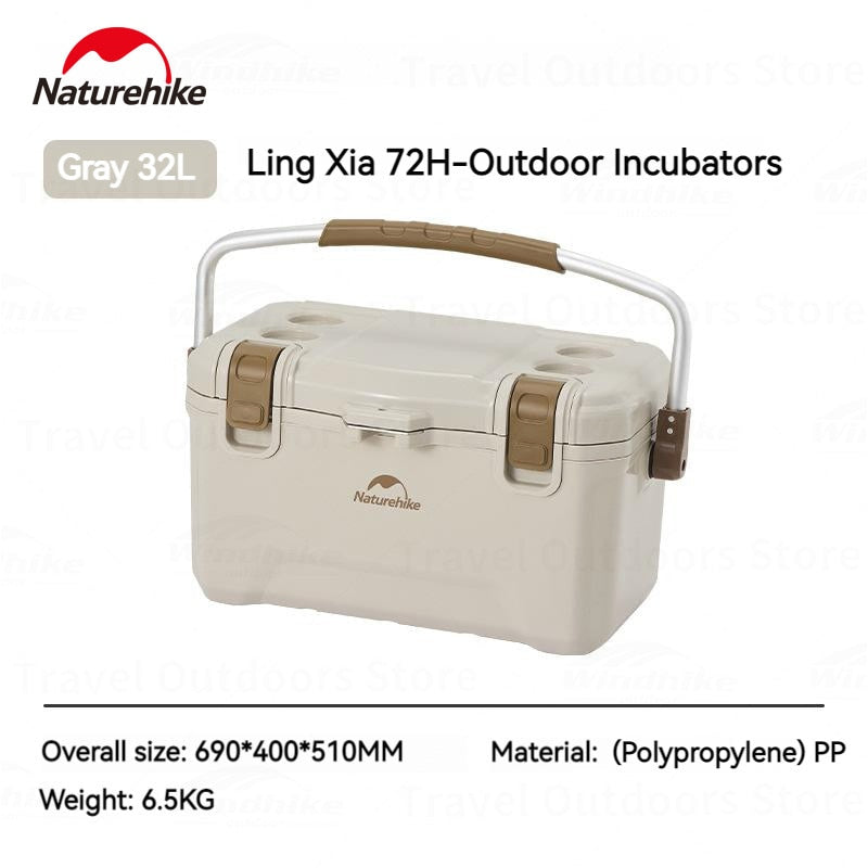 Naturehike SUB ZERO Hard Shell Outdoor Camping Cooler Box up to 72H Food Drinks Ice Storage Container Foam Insulation Anti-Bacterial Food Grade