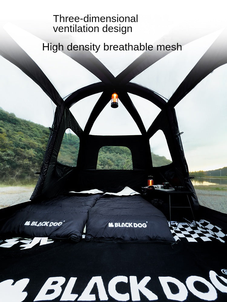 Blackdog MOUNT HAVEN 6.8 Cabin Style Black Tent Large 19.2m² Space for 4-5 Person Titanium Black Coated Waterproof shanting