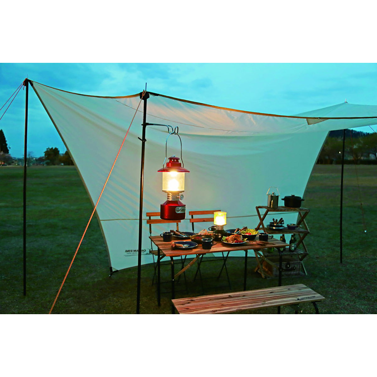 CAPTAIN STAG UK-4057 Stained Glass Lantern Portable Lightweight Retro Style Ambient Atmosphere Lighting Lamp Light Twin Light LED Lantern Waterproof
