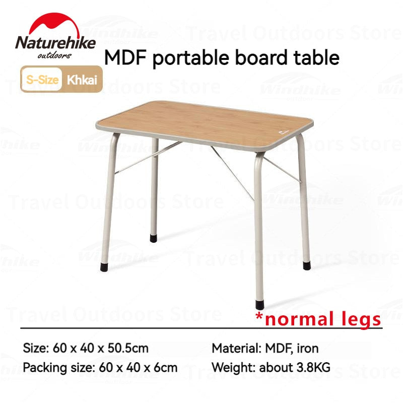 Naturehike DEER LAKE MDF Portable Folding Table Outdoor Camping Adjustable Height 2 Sizes Flat Foldable Storage Heavy Duty Lightweight All Terrain BBQ Picnic Table Nature Hike