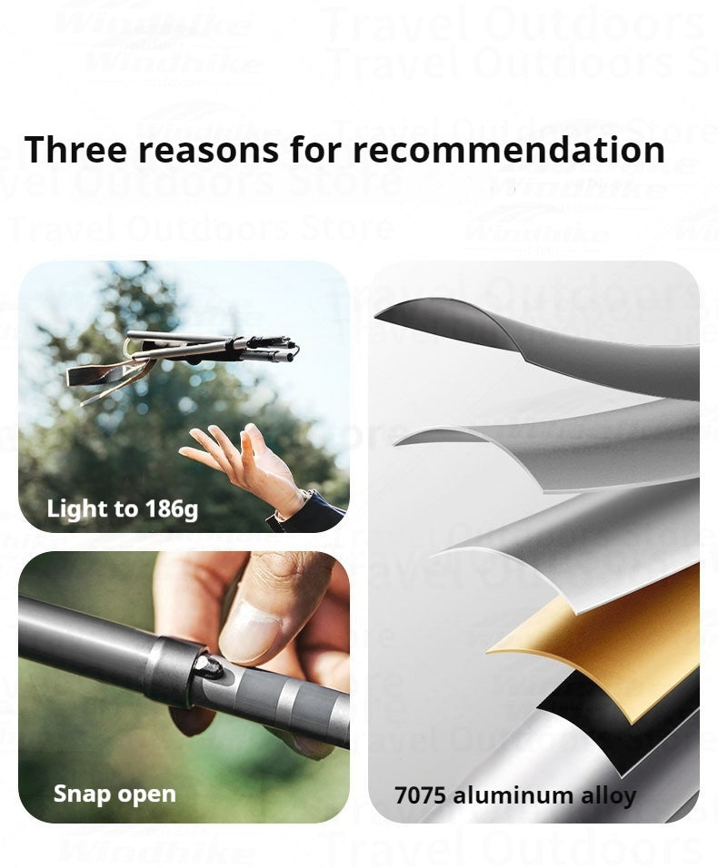 Naturehike Light Wind Pro Trekking Pole Portable Ultralight 4-Section Folding Telescopic Walking Stick 7075 Aluminum Alloy Hiking Mountaineering Staff