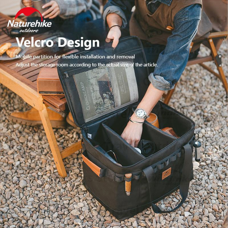 Naturehike PVC Storage Bag Outdoor Portable Lightweight Multipurpose 35L Picnic Toolbox Black Waterproof Kitchenware Storage Box Storage Box Camping