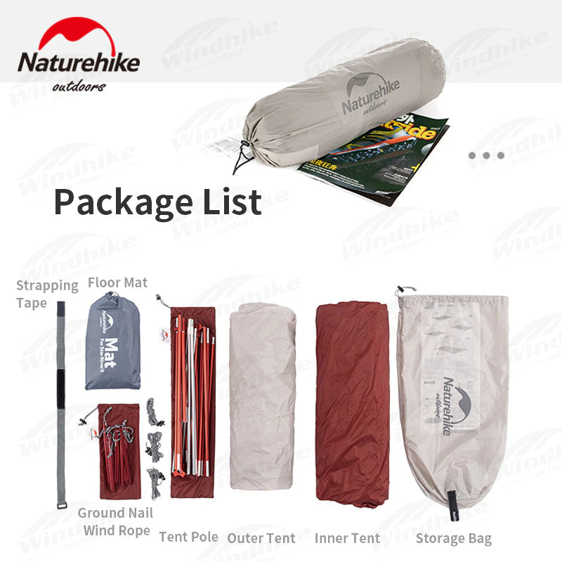 Naturehike STAR River 2 Series Ultralight 2 Person Camping Tent Upgraded Version 20D 210T with MAT Waterproof Outdoor Portable Hiking Backpacking