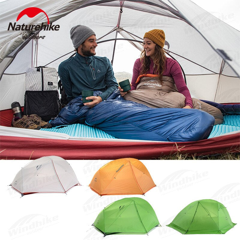 Naturehike STAR River 2 Series Ultralight 2 Person Camping Tent Upgraded Version 20D 210T with MAT Waterproof Outdoor Portable Hiking Backpacking