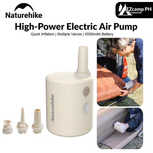 Naturehike High-Power Electric Air Pump Outdoor Portable Ultralight Camping Fast Inflate Deflate Electric Vacuum Pump For Air Cushion Mattress Pillows Inflatable Bed Campig Hiking Picnic Beach Travel Heavy Duty Original Nature Hike