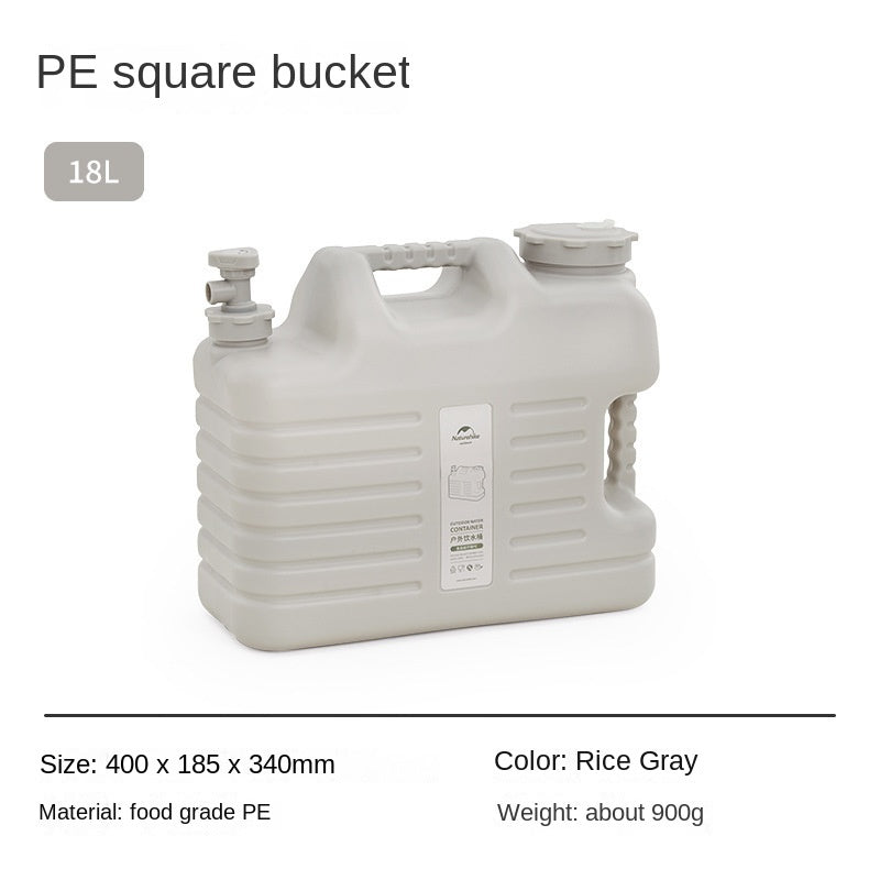 Naturehike Portable Water Bucket Outdoor PE Food Grade Plastic Liquid Bottle Container With Faucet Drinking Water Storage Tank Camping Hiking Beach Picnic Travel Heavy Duty Original Nature Hike