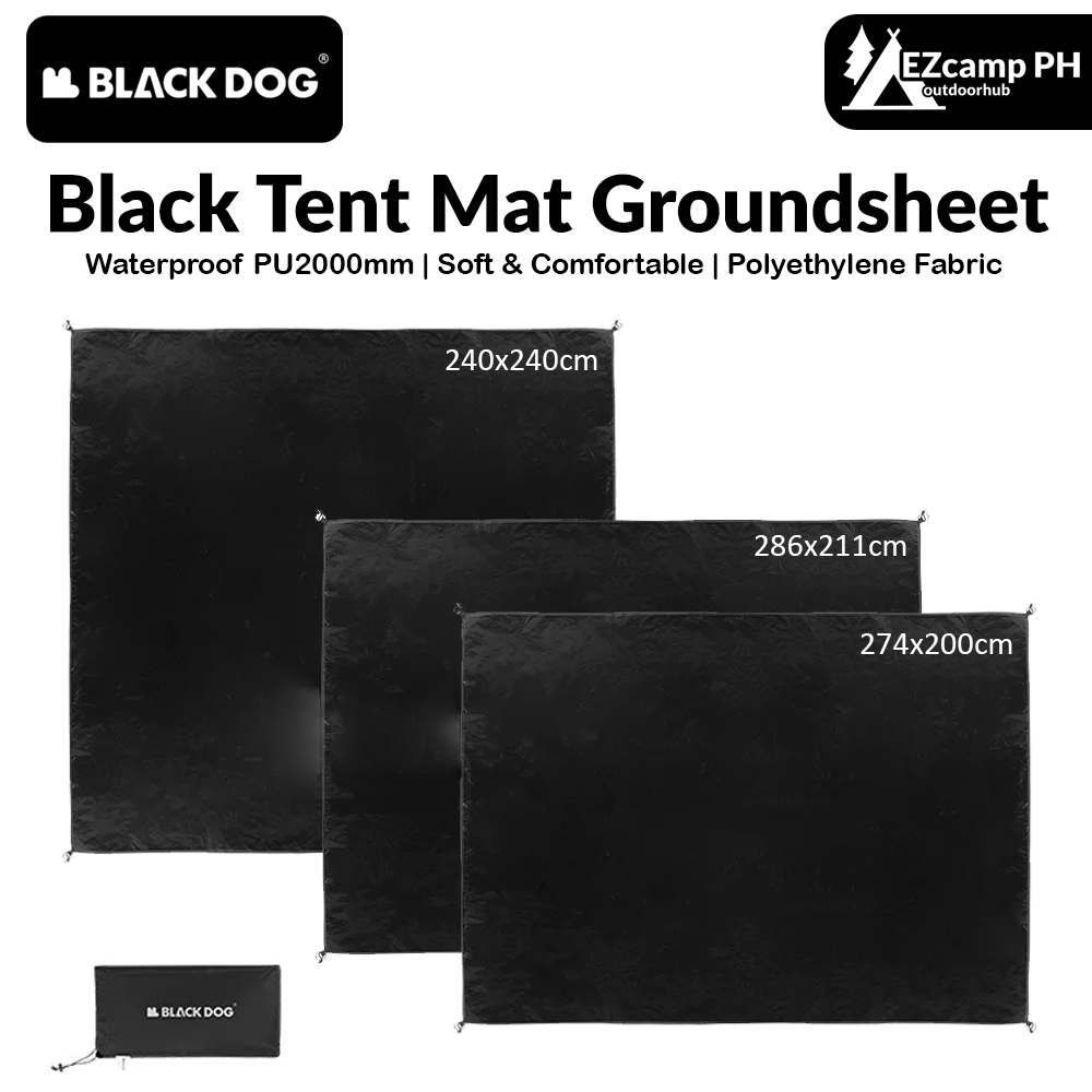 BLACKDOG Black Groundsheet Mat Tent Ground Floor Cloth Sheet Footprint ezcampphoutdoorhub