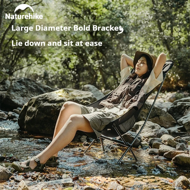Naturehike STAR MOON Series L04 High Low Back Portable Camping Folding Moon Chair Ultralight up to 150kg Max Load Outdoor STELLALUNA YL05 YL06