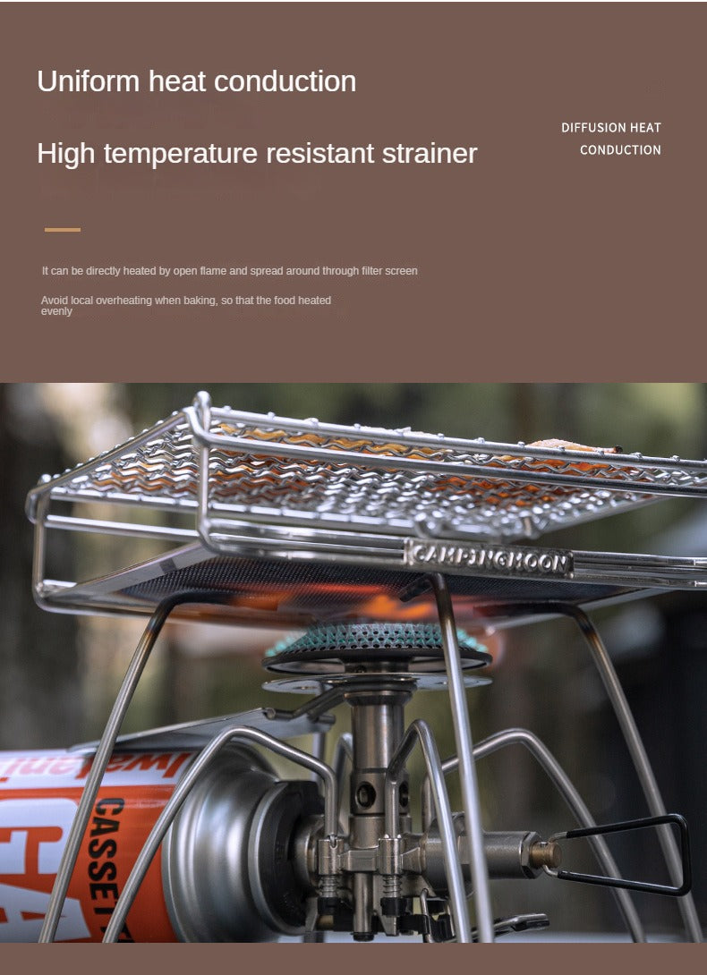 Campingmoon US-1312/1615 Toast Grill Net Portable Folding Stainless Steel Outdoor Camping Stove Accessories Bracket Barbecue Mount BBQ Toaster Bake Mesh