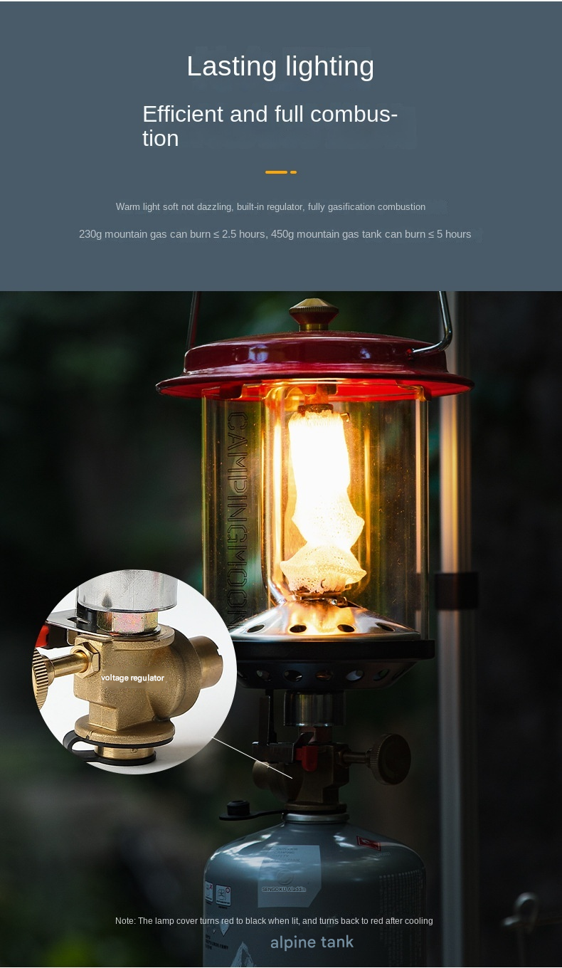 Campingmoon T-9 MOON STAR Gas Lantern Camping Portable Lightweight Retro Atmosphere Lamp Mantle Yarn Light Butane Screw Threaded Type Outdoor Lighting With Storage Bag