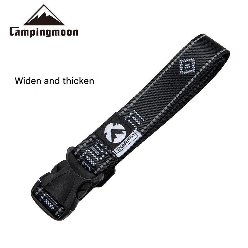 CAMPINGMOON T-110 Flat Equipment Binding Belt Black Thick Nylon POM Buckle 145cm Outdoor Camping Luggage Tool Bandage Rope Strap Webbing
