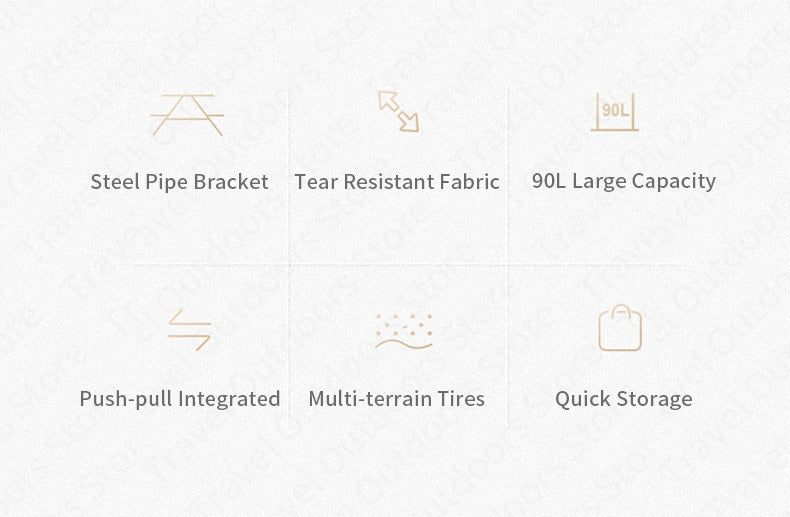 Naturehike Foldable Trolley Upgraded Multifunctional Carrying Light Trolley Carry Push Cart With Break Optional Tabletop 4 Wheel Utility Wagon Carrier