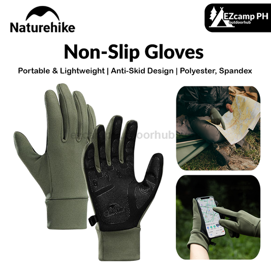 Naturehike Non-Slip Gloves GL10 Touch Friendly Breathable Anti-Slip Outdoor Hiking Full Finger Men Women Touchscreen Glove Black Green Gray Touch Screen
