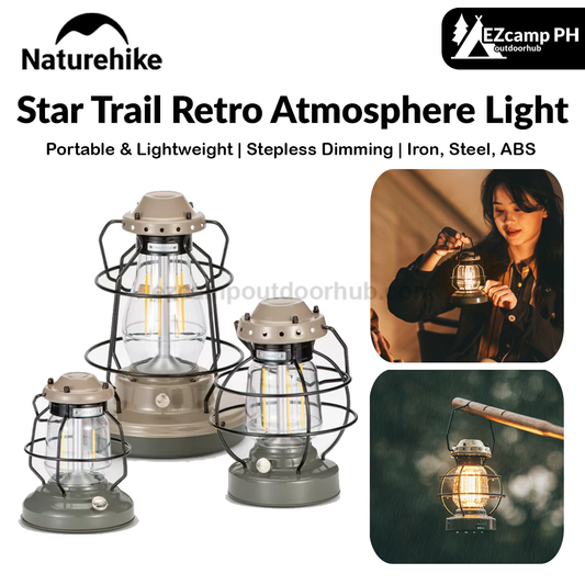Naturehike Star Trail Retro Atmosphere Light Portable Lightweight Outdoor Camping LED Lantern IPX4 Waterproof USB Charge Lamp Ambient Tent Lighting