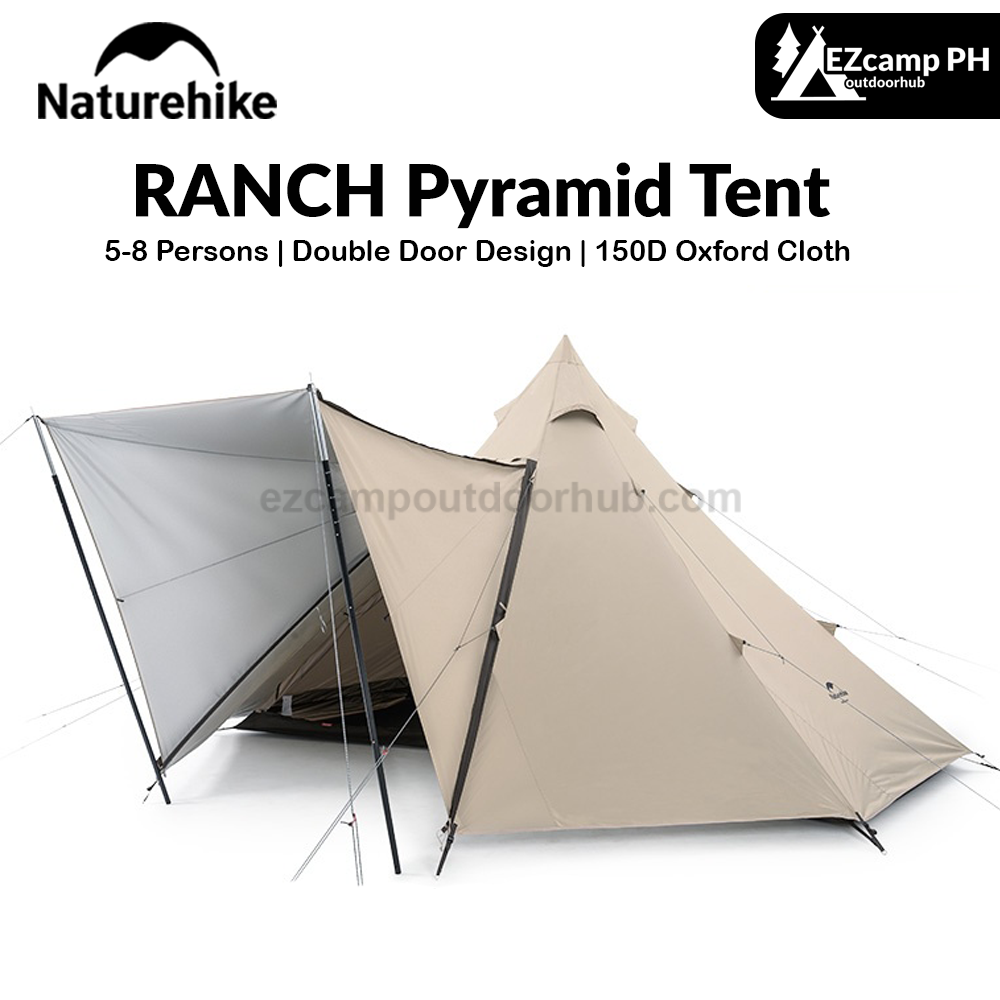 naturehike pyramid tent Naturehike RANCH Pyramid Tent Portable 5-8 Persons Premium Octagonal – EZcamp Outdoorhub