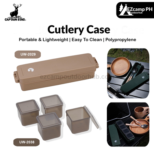 CAPTAIN STAG Cutlery Case Portable Lightweight Condiment Container Outdoor Camping Travel Utensil Storage Cooking Equipment Made in Japan UW-2029 UW-2038