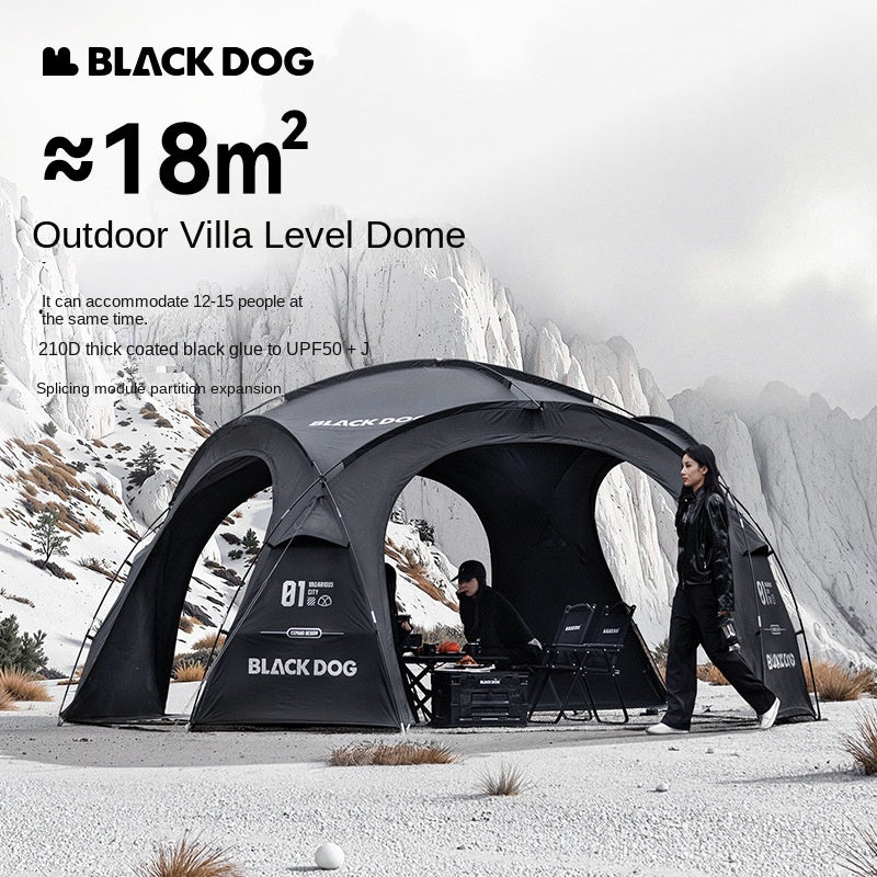 Blackdog WONDERLAND Series Modular Dome Tent Geodesic Style Tactical Black Multiple Setup Large Space Unlimited Connection Outdoor Camping Tent Rainproof