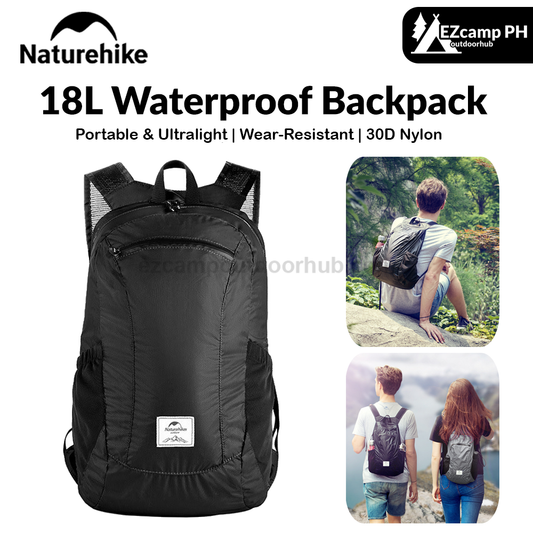 Naturehike 18L Waterproof Backpack Portable Ultralight Foldable Unisex Backpack Large Capacity Bag Soft And Breathable Wear Resistant Camping Travel Hiking Bag