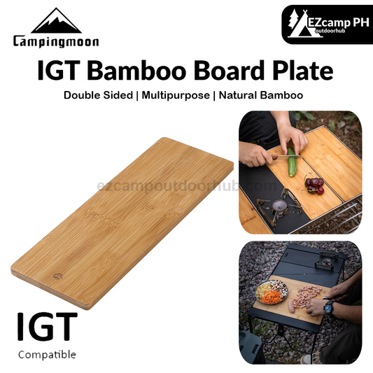 Campingmoon IGT Bamboo Board Plate Cutting Board For Chopping & Cover Integrated Grill Table Available In 1 & 1/2-Unit Size Outdoor Ck-P25 CK-P12