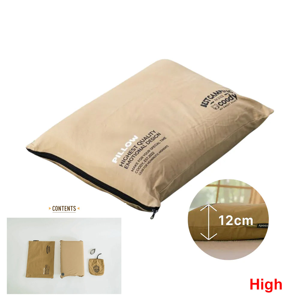 Coody Pillow 3D Memory Foam Portable Premium Self Inflating Pillow C-Curve Design Low High Machine Washable Outdoor Camping Home Travel